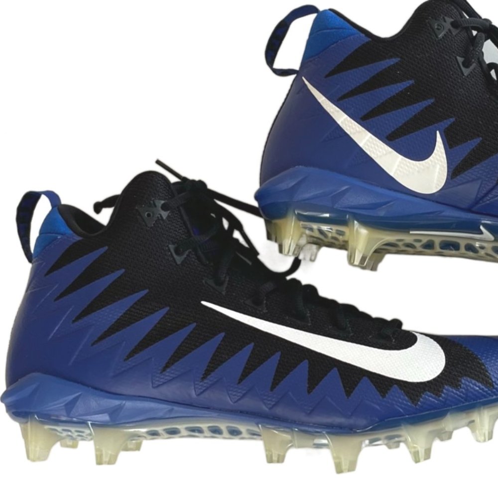 Nike Alpha Pro Mid-Football Cleats Size 15 Blue & Black NEW without Box